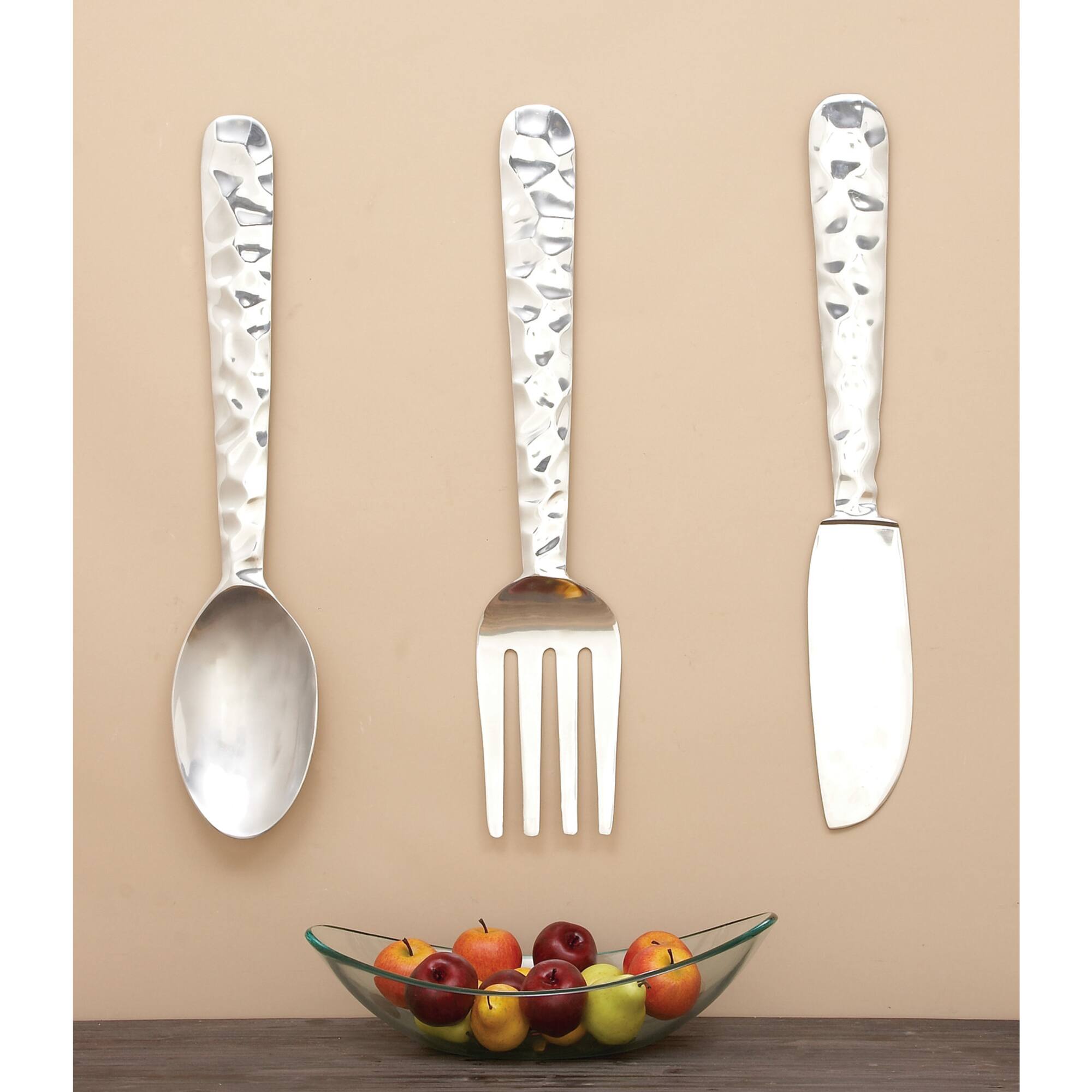 36" Silver Aluminum Traditional Wall Décor Set, 3ct.